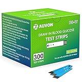 AUVON DS-W Draw-in Blood Glucose Test Strips for use with AUVON DS-W Diabetes Sugar Testing Meter (No Coding Required, 300 Count)