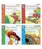 Carson Dellosa Keepsake Stories Children's Fairy Tales in Spanish and English Book Set, The Little Red Hen, The Gingerbread Man, The Three Billy Goats Gruff and Puss in Boots Bilingual Books for Kids