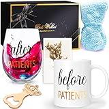 Before Patients, After Patients 11oz Coffee Mug and 18oz Wine Glass set Gifts Idea for Dentists, Doctors, Hygienists, Assistants, Physician, Nurse Graduation Gifts (AA1.Before Patients After Patients)