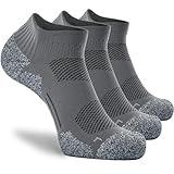 CWVLC Unisex Cushioned Compression Athletic Ankle Socks Multipack, 3-pairs Charcoal, M (7.5-10 W US/ 6-8.5 M US)