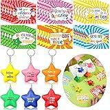 SATINIOR 30 Packs Back to School Gifts Set Motivational Stress Ball Keychains with Encourage Post Cards Inspirational Stress Stars Positive Gift Card for Students Classroom Exchange and Prize Supplies