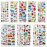 SAVITA 3D Stickers for Kids & Toddlers 500+ Puffy Stickers Variety Pack for Scrapbooking Bullet Journal Including Animal, Numbers, Fruits, Fish, Dinosaurs, Cars and More…