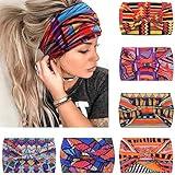 IVARYSS Wide Headbands for Women, Knotted Head Wraps Turbans, Large African Style Head Bands Hair Accessories, 6 Pack (African)