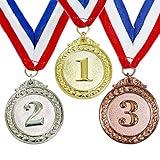 Myartte Award Medals Value 3 Pack Gold Sliver Copper Winner Medals with Neck Ribbon Prizes for Competition Sports