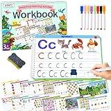 Montessori Preschool Learning Tracing Workbook - Toddler Handwriting Practice Letter and Numbers Busy Activity Book Dry Erase, Autism Materials Prek Educational Learning Toy for Kids Age 3 4 5