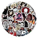 50Pcs Thriller Horror Movie Killer Role Character Stickers for Water Bottle Cup Laptop Guitar Car Motorcycle Bike Skateboard Luggage Box Vinyl Waterproof Graffiti Patches XQX