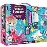 Pretty Me Fashion Design Studio - Sewing Kit for Kids - Designer Dress Girls Arts Crafts Kits Ages 8, 9, 10, 11, 12 Age - Sketch, Sew, Style - Kid Art Projects Gift - Girl Craft Activities Gifts