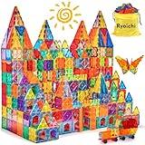 Ryoichi Magnetic Tiles,138PCS Magnet Building Set with 2 Cars,Magnetic 3D Blocks,Construction STEM Learning and Playing Toys for Kids, Montessori Toy for Boys Girls Toddlers 3 4 5 6 7 8 9+ Year Old