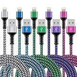 iPhone Charger [5Pack/6ft], Long Braided Lightning Cables, Fast Charging Power Adapter Cargador Cords for iPhone 14/13/12 Pro Max/12Pro/11 Pro Max/SE/XS/XR/8/7/6S Plus, iPad mini Air Pod Color Wire