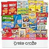 Snack Boxes for Adults - Candy Box & Assorted Snacks Variety Pack for Kids - Office Snacks, Camp Treats, Dorm Snack Pack, Birthday Gift Basket for Teens, College Students Care Package for Girls & Boys