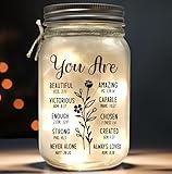 Macorner Mason Jar Light Night Mothers Day Gifts - Christian Inspiration Religious Gifts For Women - Christmas Birthday Gifts for Mom, Her, Grandma, Sister, Friend, Coworker Women - 10LEDs Home Décor