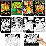 Frienda 30 Pcs Color Your Own Hello Fall Posters DIY Thanksgiving Crafts Bulk Color Turkey Pumpkin Fall Leaves Scarecrow Poster DIY Crafts for Thanksgiving Fall Party Holiday Home School Activities