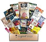 GLUTEN FREE and VEGAN (DAIRY and FIG FREE) Healthy Snacks Care Package (25 Ct): Cookies, Bars, Chips, Fruit, Nuts, Trail Mix, Gift Box Sampler, Office Variety, College Student Care Package, Gift Basket Alternative