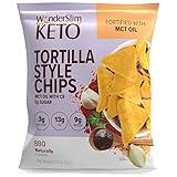 WonderSlim KETO Tortilla Chips with MCT Oil, BBQ, 3g Net Carbs, 13g Fat, 9g Protein, 0g Sugar, Gluten Free (7ct)