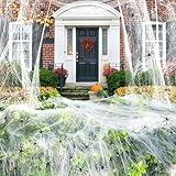 Midsea 600 sqft Spider Webs Halloween Decorations with 20 Fake Spiders, Super Stretch Cobwebs for Halloween Indoor and Outdoor Party Supplies Garage Door Decorations