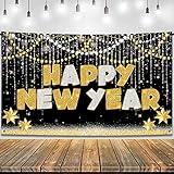 KatchOn, XtraLarge Happy New Year Banner - 72x44 Inch | New Years Decorations 2025 | New Years Banner 2025 for NYE Decorations 2025 | New Years Eve Backdrop 2025 for New Years Eve Party Supplies 2025