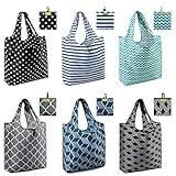 BeeGreen Sea Turtle Gifts Shopping Bags Foldable Reusable Grocery Bags 6 Pack Cute Holiday Bags with Handles Large Cloth Gift Bags Groceries Tote bag Bulk Polyester Bags Heavy Duty