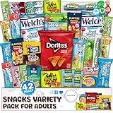 Mix Snacks Variety Pack for Adults - 42 Count Chips, Cookies & Candy Bulk Snack Box Food Gifts - Assorted Healthy Variety Care Package for Mothers Day