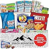 Snack Mountain Care Package (25 Count) Snack Box & Variety Pack Gift Basket, for Holidays, Birthdays, Office Snacks, Movie Nights & Back to School Treats, Food Assortment, Bulk Snacks for Adults