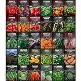 Survival Garden Seeds Home Garden Collection - 30 Pack with 18,500+ Non-GMO Heirloom Vegetable, Fruits, Herb Seed Varieties for Planting - Plant & Grow Survival Food & Emergency Preparedness Gear