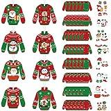 Funrous 40 Pcs Ugly Sweater Crafts Kits Winter Party Christmas Paper DIY Ornaments Tree Ugly Sweater Hanging Ornaments for Kids Adults Xmas Sweater Party Tree DIY Arts Crafts Supplies Decor