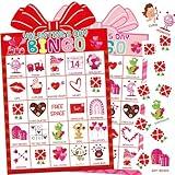 Fancy Land Valentines Day Bingo Game for Kids 24 Players Die-Cut Valentine’s Day Classroom Party Activities Game