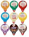 Coffee Creamer Singles Liquid, 6-9 Flavor Variety Pack, Non Dairy Creamer, No Refrigeration - 36 Count with Make Your Day Stirrer or Bag Clip