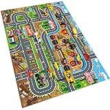 Oriate Kids Toy Dream Mat Monster Truck Activity Playmat, Multi Color Parent-Child Interaction Game Rug, Ideal Children's Educational Floor Mats for Monster Cars Construction Truck Toys 552-M