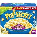 Pop Secret Microwave Popcorn, Movie Theater Butter, Flavor, 3 Oz Sharing Bags, 12 Ct