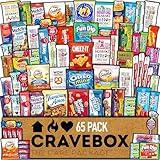 CRAVEBOX Snacks Box Variety Pack Care Package (65 Count) Halloween Treats Gift Basket Boxes Pack Adults Kids Grandkids Guys Girls Women Men Boyfriend Birthday Cookies Chips Teenage Mix College Student Food Sampler Office School