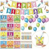 Pasimy 84 Pcs Happy Birthday Pocket Chart Cute Rainbow Birthday Calendar Classroom Month Bulletin Board Decorations Set Birthday Candle Cake Sign Cutout Wall Decor for Preschool Middle School Supply