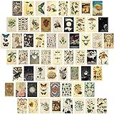 Gersoniel 60 PCS Vintage Collection Postcard Set Retro Style Botanical Butterfly Mushroom Nature and Ephemera Postcards for DIY Card Paper