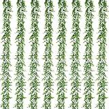 8 Pack Artificial Eucalyptus Garland, Faux Greenery Garland Decor 5.9 FT Spring Garland for Table, Fake Garland for Mantle Hanging Vines Summer Garland for Decorations