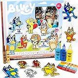 Bluey Window Art Suncatchers Kit for Kids to Paint, Great at-Home Craft Activity or Birthday Party Idea, Toys for Ages 3, 4, 5, 6