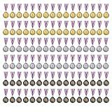 favide 96 Pieces Gold Silver Bronze Award Medals-Winner Medals Gold Silver Bronze Prizes for Competitions, Party,Olympic Style, 2 Inches