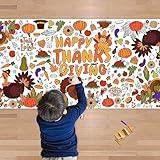 OHOME Thanksgiving Giant Coloring Poster/Tablecloth-Thanksgiving Crafts for Kids-30 x 72 Inches Jumbo Paper Coloring Banner Thanksgiving Games Activities for Kids Gifts - Thanksgiving Decorations