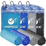 YQXCC 4 Pack Cooling Towel (47"x12") Ice Towel for Neck, Microfiber Cool Towel, Soft Breathable Chilly Towel for Yoga, Sports, Golf, Gym, Camping, Running, Fitness, Workout & More Activities