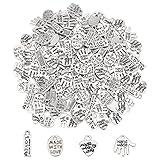 FINGERINSPIRE 200Pcs 4 Shapes Alloy Word Message Charms Pendants Handmade Made with Love Charms Oval/Heart/Rectangle/Hand Shapes Jewelry Making Accessories for DIY Necklaces, Bracelets, Key Chains