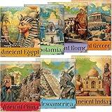 Pasimy 7 Pcs Ancient Civilization Poster Social Studies Classroom Learning Material Ancient Historical Poster Multicultural Classroom Decoration for Primary Middle High School Bulletin Board