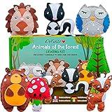 DeFieltro Sewing Kit for Kids Forest Animals Creative & EDUCACIONAL - Beautiful Complete Sewing Craft Kit with Easy-Perforation Felt for Kids - Beginners Sewing Kit for Hours of Fun Ages 8-12