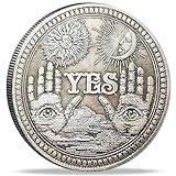 Yes No Challenge Coin Decision Maker Divination Coin(Silver)