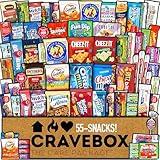 CRAVEBOX Snacks Box Variety Pack Care Package (55 Count) Halloween Treats Gift Basket Boxes Pack Adults Kids Grandkids Guys Girls Women Men Boyfriend Candy Birthday Cookies Chips Teenage Mix College Student Food Sampler Office School