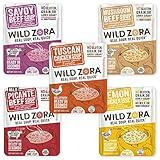 Wild Zora Instant Keto-Friendly Soups 5-Pack Variety, Broth Made with Grass-Fed Beef, Free-Range Chicken, and Vegetables, Gluten-Free, Low Carb, No Added Sugar, Flavorful Pantry Staples - 0.5oz/13g