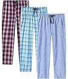 MoFiz Men's Pajama Bottom Pants Cotton Plaid Sleepwear Loungewear Pants House Wear 3-PACK Size L