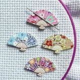 4 Pieces Fan Needle Minders, Magnetic Needle Nanny, Cross Stitch Embroidery Needlework Accessories