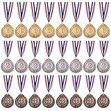 Favide 24 Pieces Gold Silver Bronze Award Medals-Winner Medals Gold Silver Bronze Prizes for Competitions, Party,Olympic Style, 2 Inches