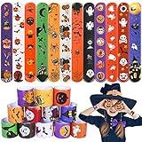 Max Fun 48pcs Halloween Slap Bracelets Halloween Party Favors Halloween Toys for Kids Halloween Party Favor Halloween Treat Bags Gifts Birthday Party (Halloween)