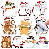 40 Pieces Christmas Notepad Notepads Winter Holiday Sticky Snowman Santa Claus Theme Memo Pad Adhesive Xmas Notepad for Work Study to Do List, Christmas Present Party Decoration