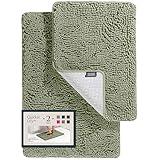 BELADOR Bathroom Rugs Sets 2 Piece- Plush Bath Mat Set Quick-Dry Soft Chenille Bathroom Mat with Rubber Backing, Absorbent Bathroom Rug Set, Washable Bath Rugs for Bathroom- Bath Mats 24x17 + 30x20