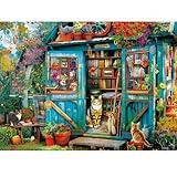 500 Piece Puzzle for Adults Jigsaw Puzzles Cat Puzzles, Book House Puzzles for Elderly Kids Teens, Artistic Decorations, Educational Toys Challenging Activity Gift Family Puzzle Lovers for Friends